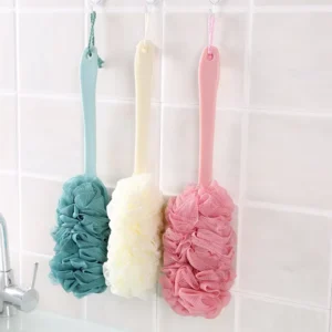 Natural Plastic Long Handle Bath Brush Exfoliating Back Cleaning Brush for Home Spa Hotel Bath Accessories