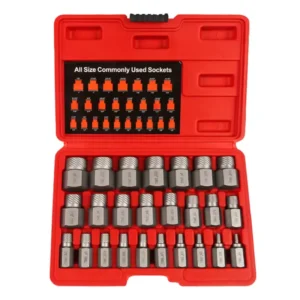 New 25Pcs Screw Extractor Kit British System Chrome Vanadium Steel Hex Bolt Stud Extractor Car Removing Tools