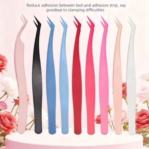 New Arrival High Quality Stainless Steel DIY Strip Segment Lashes Cluster Tweezer Eyelash Tweezers Anti Static Anti Stick Coated