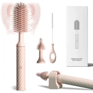 New Design Rechargeable Brush Electric Silicone Bottle Brush 360 Rotating 2 Levels Water Proof Nipple Electric Cleaning Brush