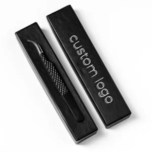 New Fiber Tip Tweezers Eyelash Extension Tweezer Black Tweezers Diamond Grip Custom Logo Offer Rose Gold