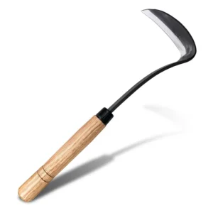 New Listing High carbon Steel Sharp Blade 16cm Wooden Handle Garden Tool Portable Hoe 33cm Length for Harvesting and Weeding