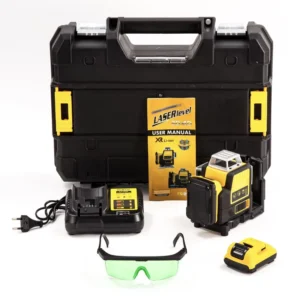 New Model 12 Line Green Laser Level Meter Industrial Grade 4×360 4D Rotary Laser High Precision with Battery Power Supply