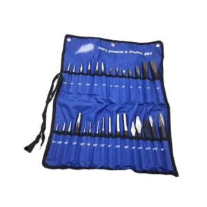 No. 6S018 29 Piece Chisel and Punch Set with Rolling Storage Pouch Package