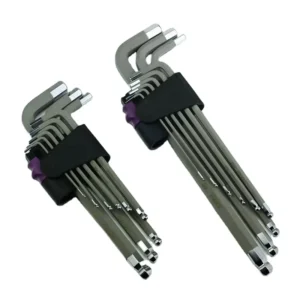 No.76005 9 Piece Long Type Ball End Hex Key Set S2 Steel 1.5mm-10mm Metric Specification Industrial Grade
