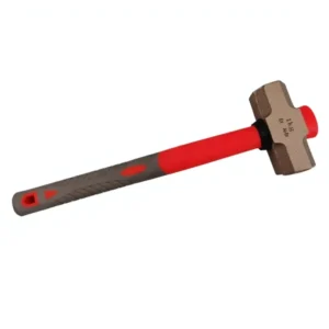 Non Sparking Tools Aluminum Bronze 0.45kg Sledge Hammer With Conical Orange Grey Fiberglass Handle
