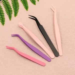 Non Sticky Eyelash Extension Tweezers Professional Custom Set Private Label Stainless Steel New Generation Lash Tools