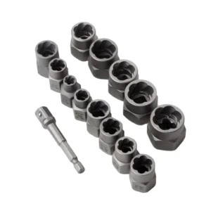 Nut& Bolt Extractor Socket Set Bolt Remover Tool Set Nut Extractor Socket Impact Bolt Nut Screw Removal Socket Wrench 14 Piece