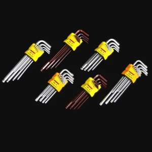 OEM Customizable Industrial 9pcs Set Carbon Steel Chrome Vanadium Steel Hexagon Wrench Torx Allen Key L Shaped 30 Head Offset