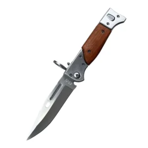 OEM Outdoor Wilderness Hunting Camping Knife Stainless Blade Mini Folding Knife with Wooden Handle Sharp Blade