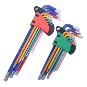 Oem High Quality 9pcs L Handle Crv Colorful Torx Ball End Hex Allen Key Set
