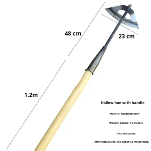 Old fashioned Agricultural Hoe Weeding Tool Multifunctional All steel Fork shaped 1.2m Handle Industrial Grade Farming Tool