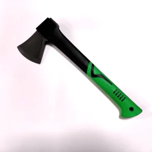 Outdoor Camping Survival Small Steel Axe 28cm Fiberglass Hatchet with Lightweight Industrial Grade Green Handle with Hollow Grip