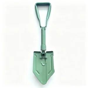 Outdoor Carbon Steel Powder Coated Green Spade Shovel for Farming and Camping