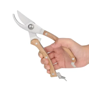 Outdoor Garden Shear Scissors with Wooden Handle Bypass Gardening Pruner Garden Tools Manual Pruning Shears