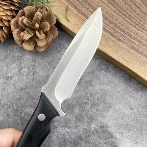 Outdoor Multi Functional Meat Cutting Knife with Bottle Opener Damascus Steel Straight Knife
