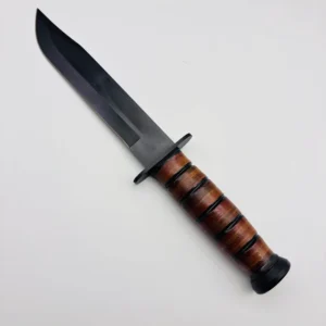 Outdoor Stainless Steel Tactical Knife with Leather Non slip Handle Industrial Grade Hunting and Camping Knife
