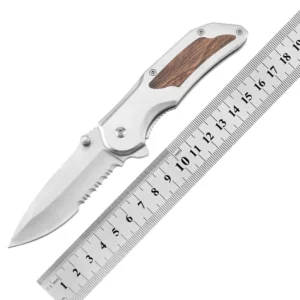 PK 1049 Folding Blade Outdoor Survival Knife Stainless Steel Pocket Knife With Steel Handle