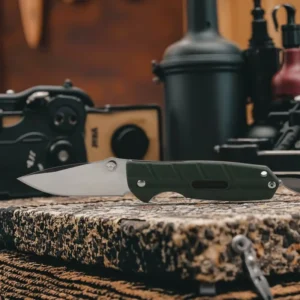 PK-1160 Green Stainless Steel Blade Folding Survival Knife Portable Utility Knife for Outdoor Camping Hunting Tactical Tool