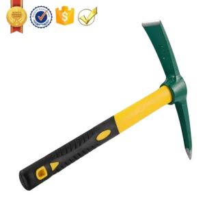 PM03A Heavy Duty Forged Weeding Pickaxe with Shock Absorption Rubber Handle Pick Mattock Hoe for Digging