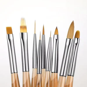 PRO 4 Sizes High elastic Nylon Bristles Nail Art Brush for Extension UV Gel Nail Pen Design Lines Acrylic Nail Brush