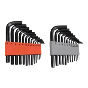 Peaktop 25pcs Multi Metric SAE Inch Size Short Arm Black Finish L sharp Allen Hexagon Hex Key Wrench Set