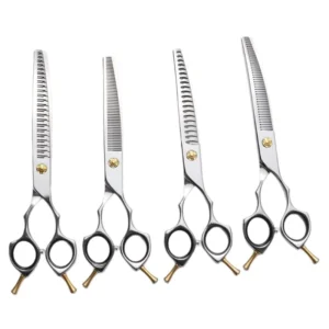 Pet Grooming Scissors Set 440C Japanese Stainless Steel Curved Thinning Shears Professional Dog Grooming Kit for Pet Salon