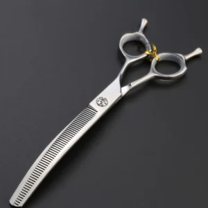 Pet Scissors 7.5″ Curved Thinning Shears Dog Hair Trimming SUS440C Stainless Steel Pet Thinner Scissors