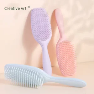 Pink Green Wet Hairbrush Detangler Brush for Women All Type Hot Comb Detangling Hair Brush