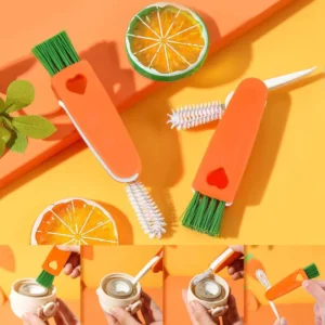 Plastic Carrot Cup Brush 3 in 1 Cup Lid Cleaning Nipple Gap Groove Cleaning No Dead Angle