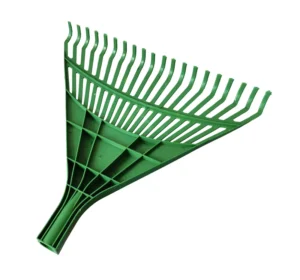 Plastic Garden Rake 20 Tooth Green Gardening Lawn Leaf Rake Yard Plastic Rake with Wood Handle