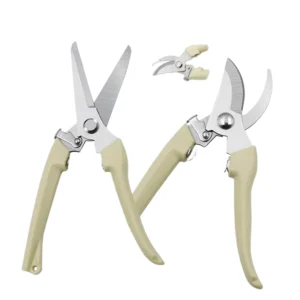 Plastic Handled Stainless Steel Scissors for Flower and Garden Pruning Fruit Tree Cutting and Household Grafting