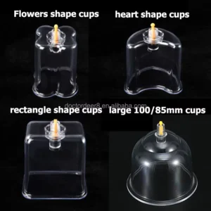 Plastic PS Special Shape Transparent Vacuum Suction Cupping Set for Hijama Body Healthcare Massage Chinese Medical Acupuncture