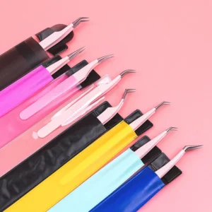 Pointed Tip Stainless Steel Eyelash Tweezer Durable Private Label Beauty Tool for Eyelash Application