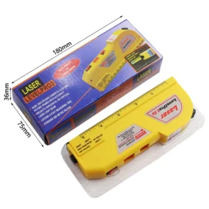 Portable DIY Mini Laser Level with Red Laser Cross Line 2.5m Tape Measure Multi Functional Digital Tool AAA Battery Powered