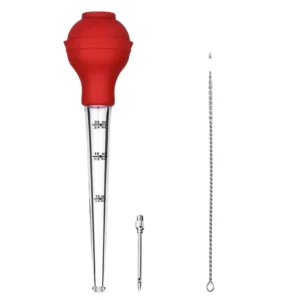 Portable Dropper With Cleaning Brush Sauce Oil Tube Silicone Head With Scale Pump Pipe Pipette Barbecue Tool Turkey Cooking
