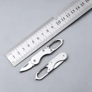 Portable Mini Stainless Steel Blade Keychain Folding Pocket Knife for Outdoor Use Quick Camping Knife