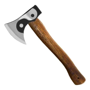 Portable Outdoor Camping Mini Forged Tai Chi Axe Head Steel Blade and Wood Handle for Chopping Wood Logging
