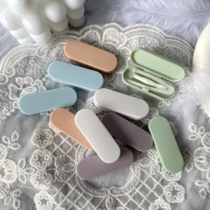Portable Solid Color Contact Lens Case Remover Stick Tweezers Combo Simple Beauty & Personal Care Product