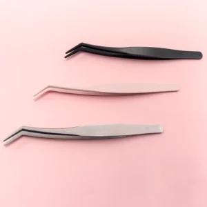 Precision Stainless Steel Custom Lashing Eyelash Tweezers Private Label Charm Volume Lash Tweezers High Visibility