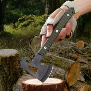 Premium Portable Multifunctional Survival Camping Axe G10 Handle with Steel and Carbon Steel Head for Cutting and Chopping