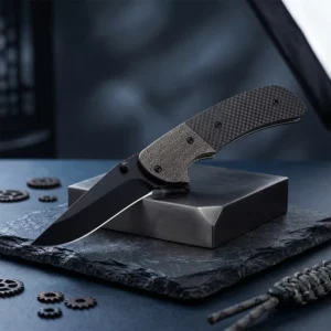 Premium Stainless Steel Folding Knife High Hardness Black Blade Outdoor Camping Survival EDC OEM Knife