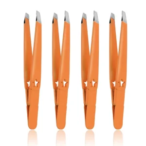 Premium Tweezer Orange Slant Cute Brow Tweezers with Custom Logo