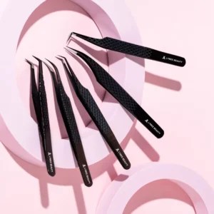 Private Label Custom 45 90 Degree Lash Extension Tweezers Colorful Fiber Tip Tweezer Set for Eyelash Extension