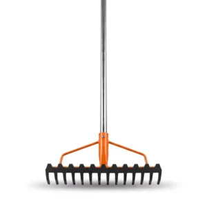 Professional 14-Tooth Telescopic Bow Rake 157cm Multipurpose Garden Tool for Weeding Soil Loosening and Farm Landscaping