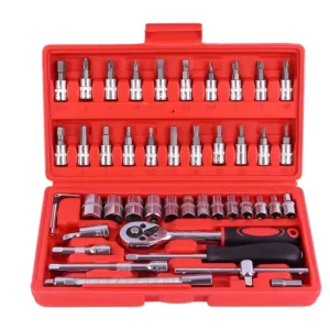 Professional 46-Piece Home Car Repair Tool Set Including Grinders Drills Screwdrivers Hand Tools Combination Hard Case CR-V OEM