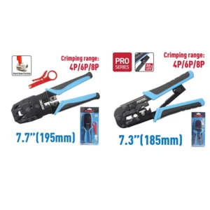 Professional 4P 6P 8P Modular Plug Crimper 3 in 1 Network Cable Tool (Crimp Strip Cut) Ratchet Design CE