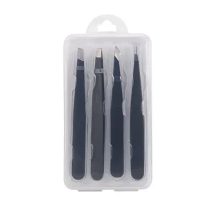 Professional 4pcs Eyebrow Eyelash Tweezers Set Stainless Steel Tweezers for Eyebrows