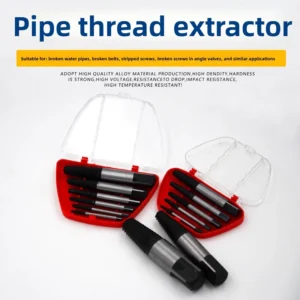 Professional 5/6 Piece Broken Screw Extractor Set High Hardness Cr-V Steel Damaged Bolt and Water Pipe Remover Tool Kit