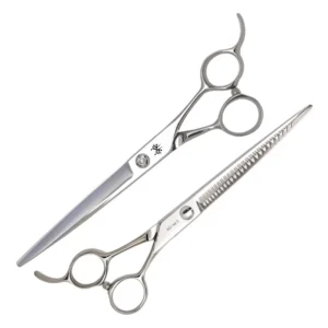 Professional 7 7.5 Inch Pointed Straight Magic Chunker Scissors Dog Grooming Shears for Pet Face Hair Trimming